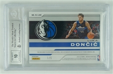 Luka Doncic 2018-19 Panini Obsidian Rookie Jersey Autographs Electric Etch Red Rookie Card #11 BGS 9 Mint #1/5