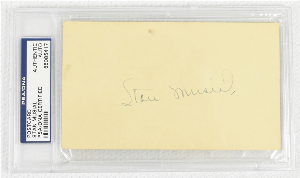 Stan Musial Autographed Postcard PSA/DNA
