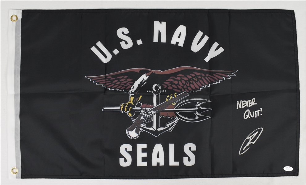 Robert ONeill Autographed United States Navy Seals Flag PSA/DNA