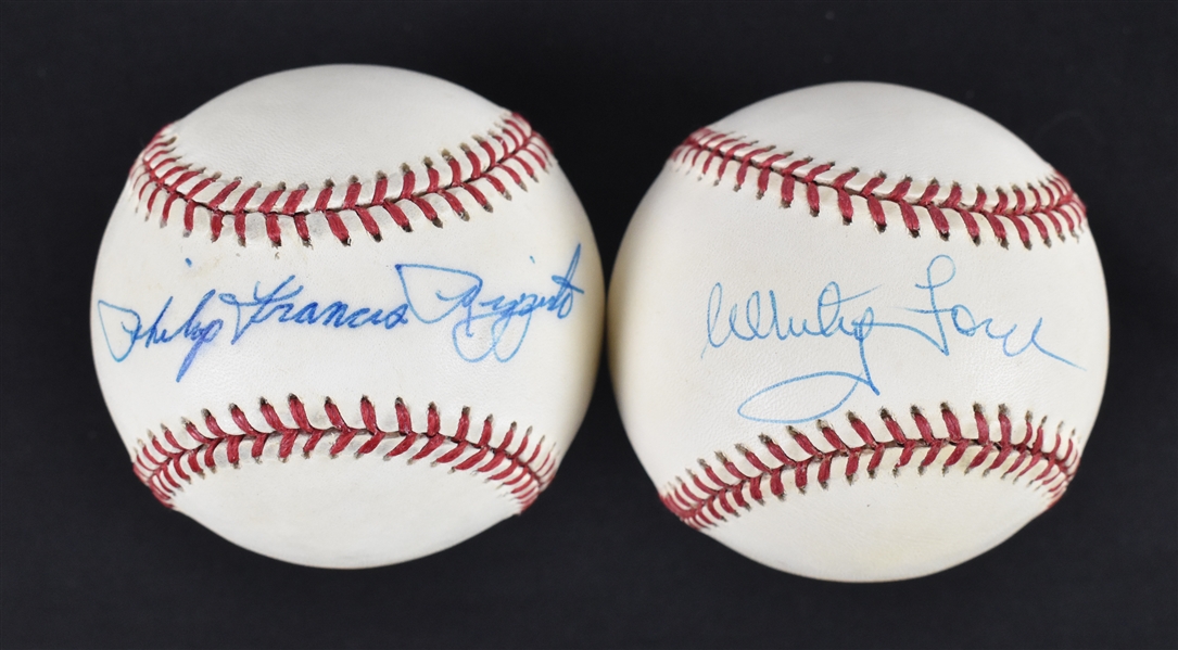 Whitey Ford & Phil Rizzuto Autographed Baseballs  