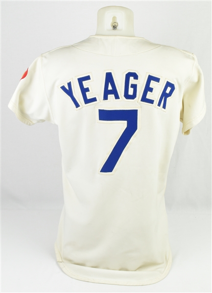 Steve Yeager 1981 Los Angeles Dodgers Game Used World Series Jersey w/Dave Miedema LOA