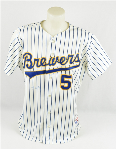 B.J. Surhoff 1990 Milwaukee Brewers Game Used Jersey MEARS