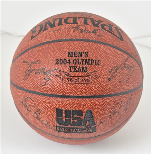 Mens 2004 U.S.A. Olympic Team Signed Basketball w/LeBron James