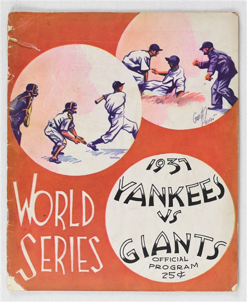 Vintage 1937 New York Yankees vs. New York Giants World Series Program