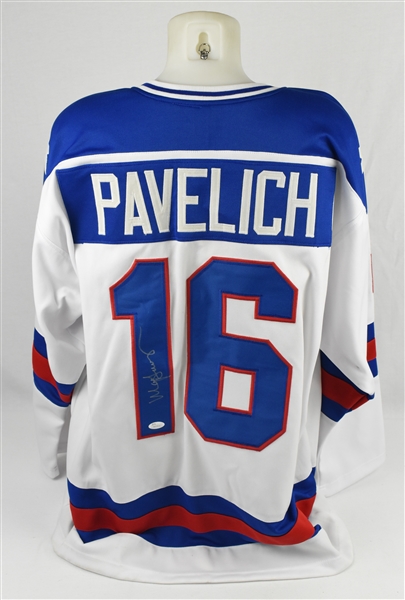 Mark Pavelich Autographed 1980 Team USA Hockey Jersey