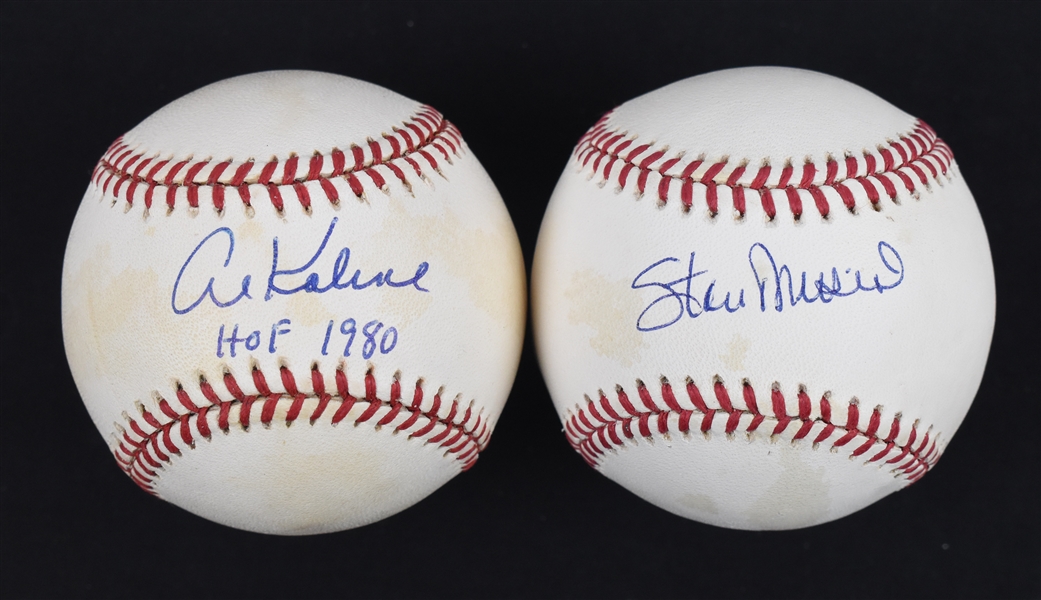 Stan Musial & Al Kaline Autographed Baseballs 