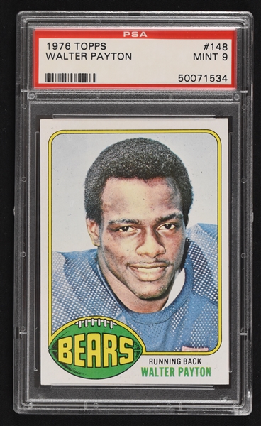 Walter Payton 1976 Topps Rookie Card #148 PSA 9 Mint