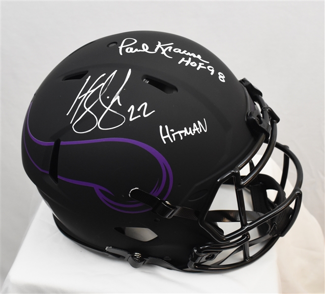 Harrison Smith & Paul Krause Autographed Minnesota Vikings Full Size Replica Helmet