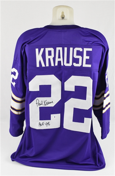 Paul Krause Autographed Minnesota Vikings Home Jersey