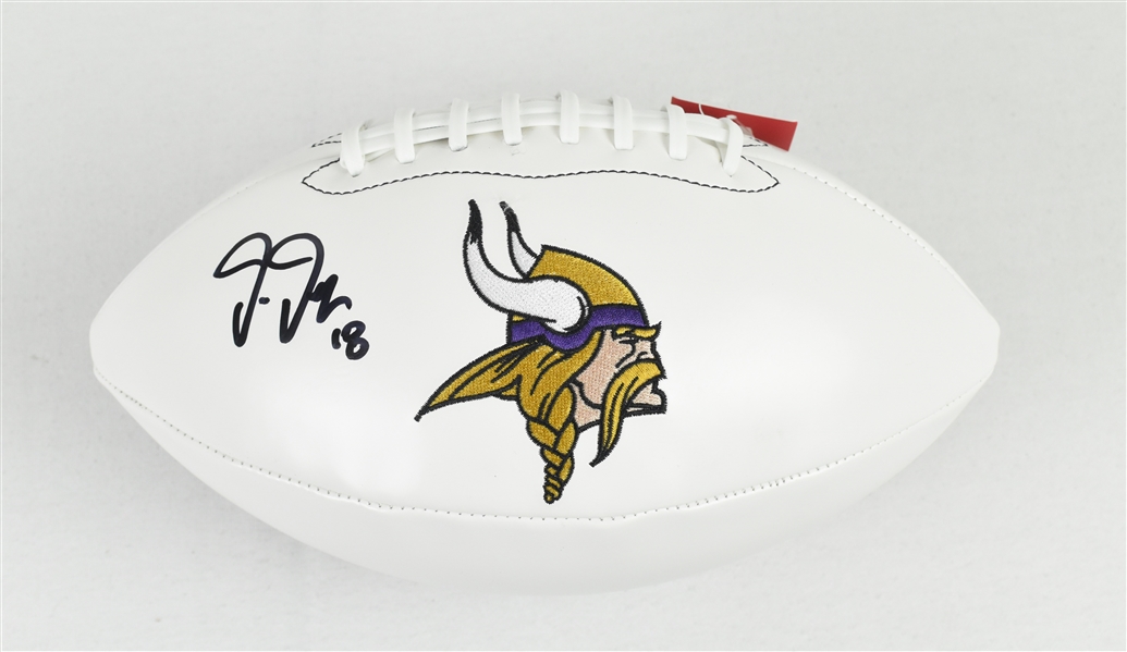 Justin Jefferson Autographed Minnesota Vikings White Custom Football