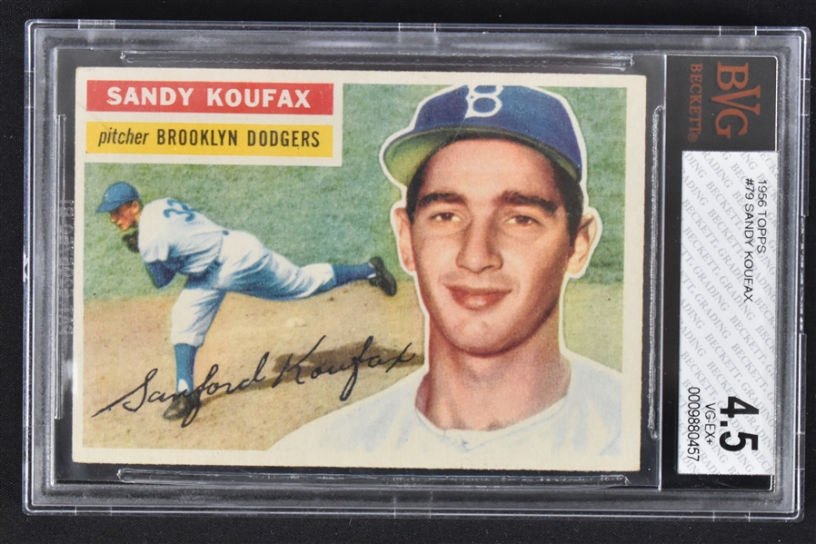Sandy Koufax 1956 Topps #79 Baseball Card BGS 4.5 VG-EX+