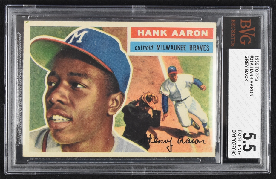 Hank Aaron 1956 Topps #31 Baseball Card BGS 5.5 EX+