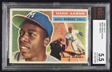 Hank Aaron 1956 Topps #31 Baseball Card BGS 5.5 EX+