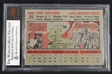 Hank Aaron 1956 Topps #31 Baseball Card BGS 5.5 EX+