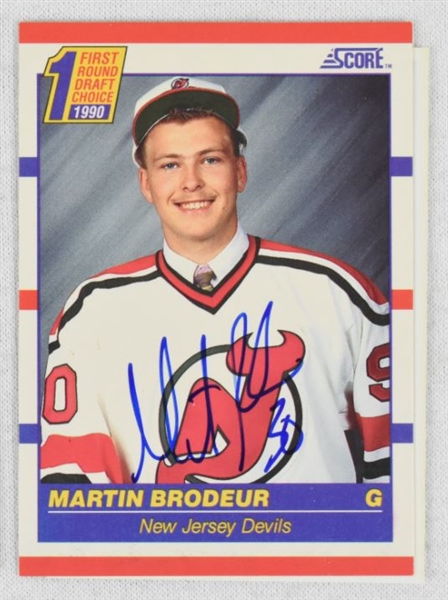 Martin Brodeur 1990 Score Autographed Rookie Card