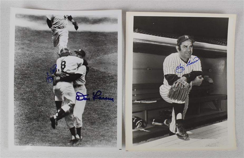 Yogi Berra & Don Larsen Autographed 8x10 Photos