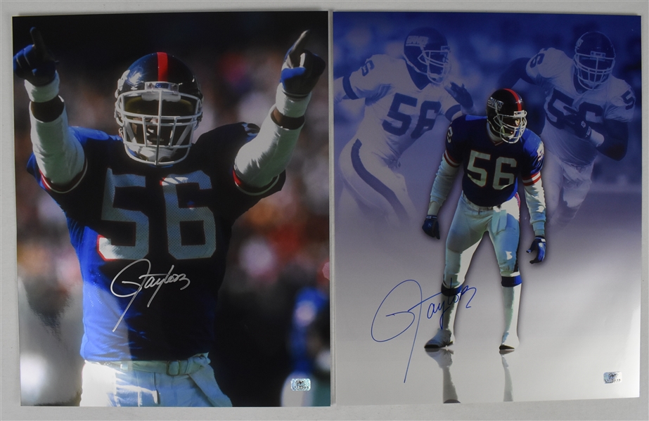 Lawrence Taylor Lot of 2 Autographed 16x20 Photos