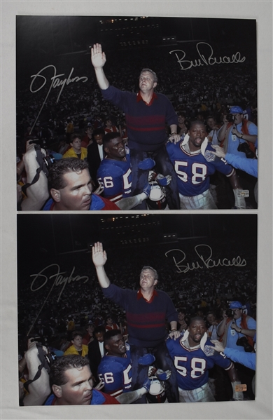 Lawrence Taylor & Bill Parcells Lot of 2 Autographed 16x20 Photos