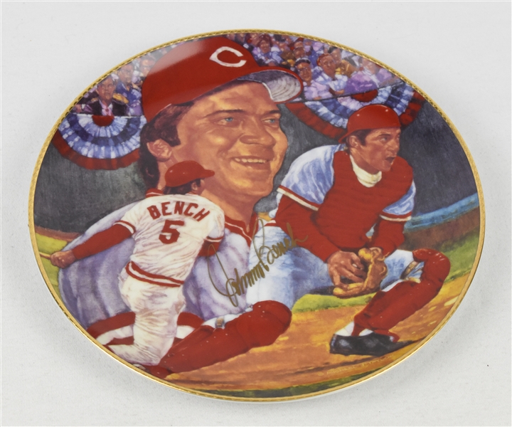 Johnny Bench Autographed Limited Edition Plate
