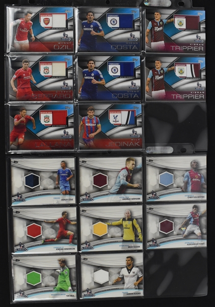 Collection of 16 Topps 2013 & 2014  Premier Gold Relic Game Used Soccer Cards