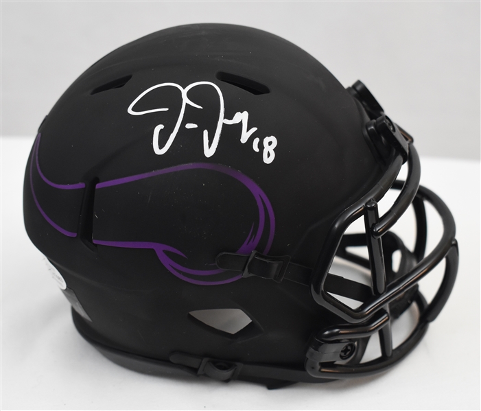 Justin Jefferson Autographed Black Minnesota Vikings Eclipse Mini Helmet