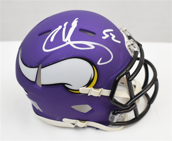 Chad Greenway Autographed Minnesota Vikings Mini Helmet