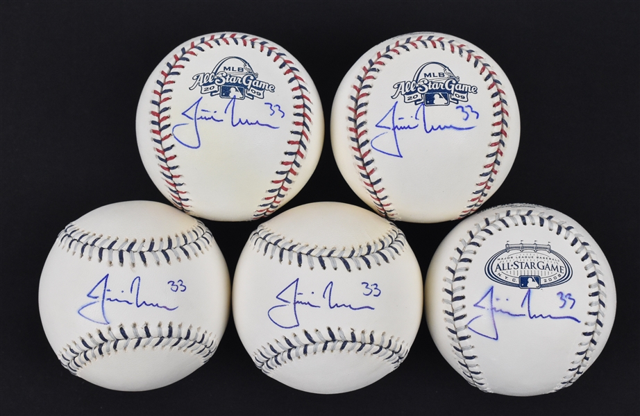 Justin Morneau Lot of 5 Autographed All-Star Game Baseballs