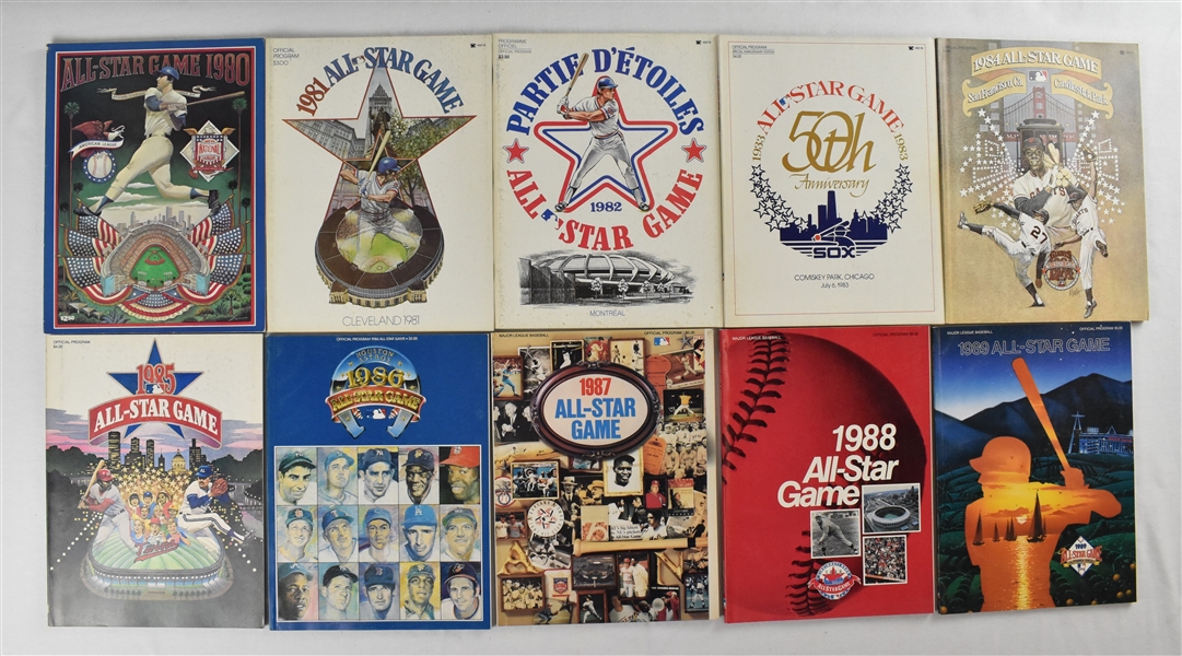 Collection of 1980-1989 All-Star Game Programs