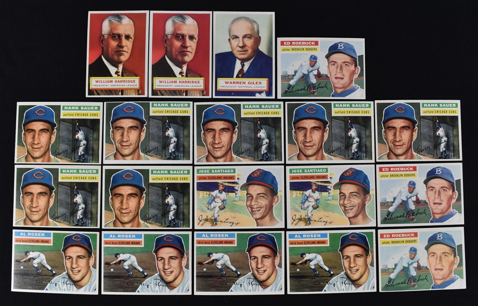 1956 Topps Baseball Lot of 19 Cards w/Harridge