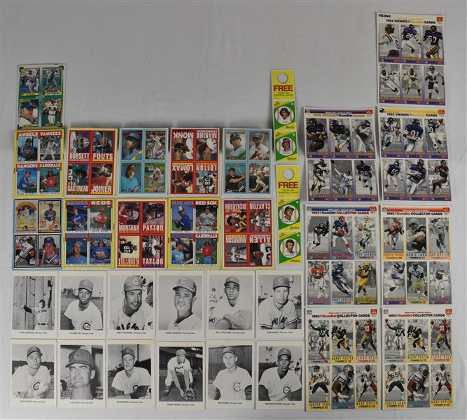 Collection of NFL MLB & NHL Oversized Cards & Posters
