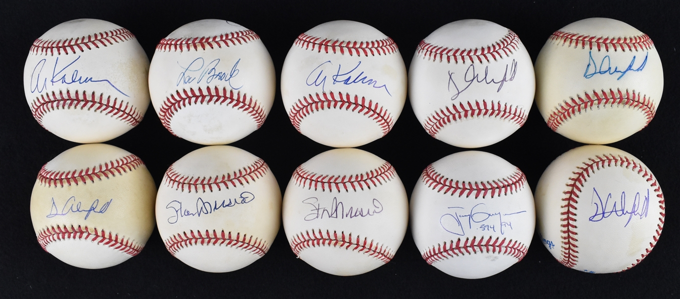 Lot of 10 Autographed 3,000 Hit Club Baseballs 