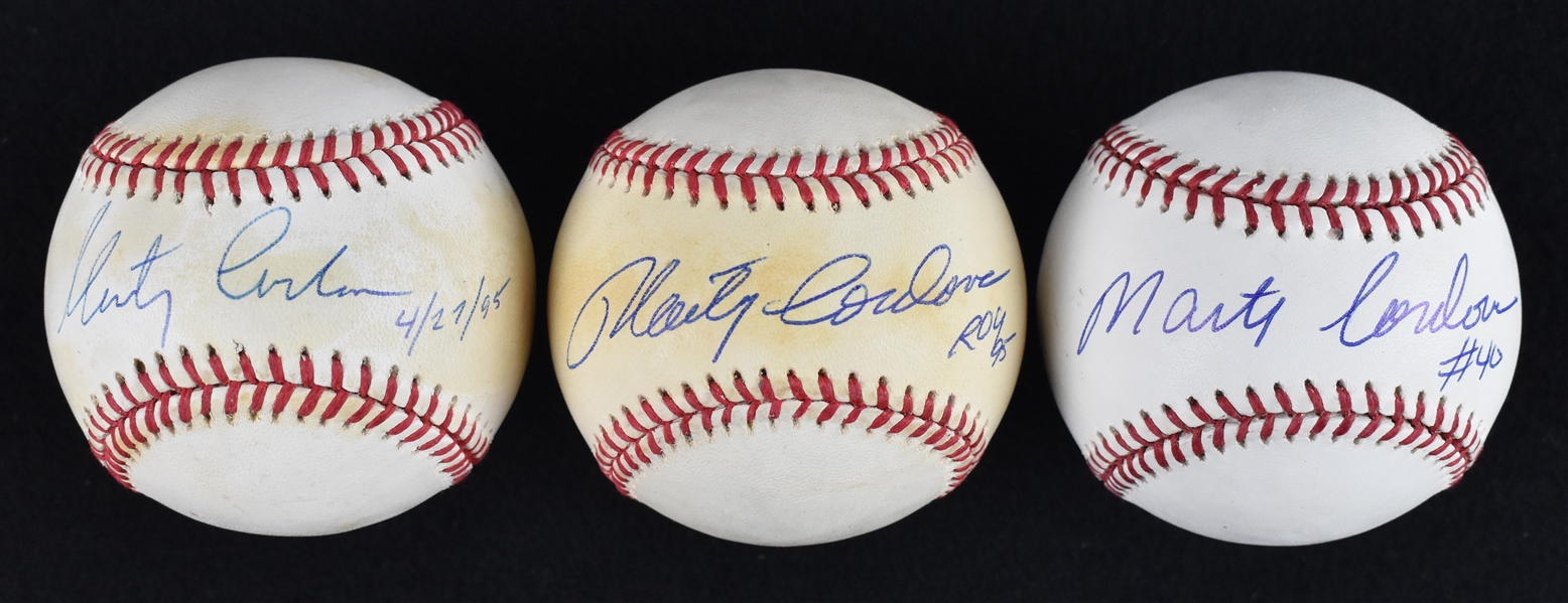 Lot of Marty Cordova Autographed Baseballs