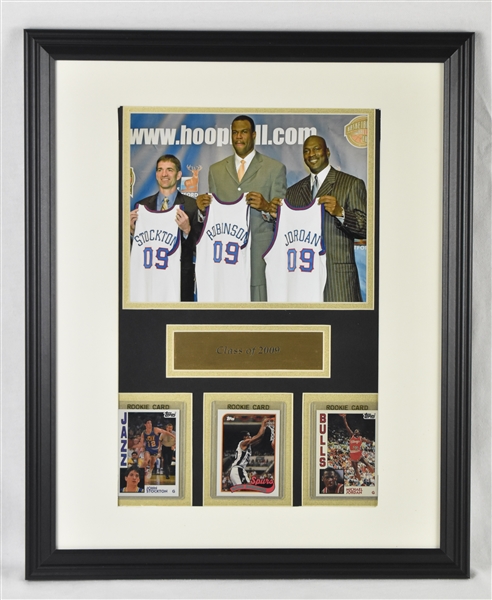 HOF Class of 2009 Basketball Display w/Michael Jordan