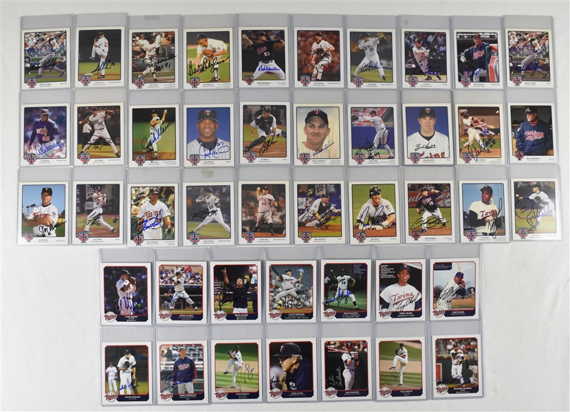 Minnesota Twins Collection of 44 Autographed 4x5 Cards  