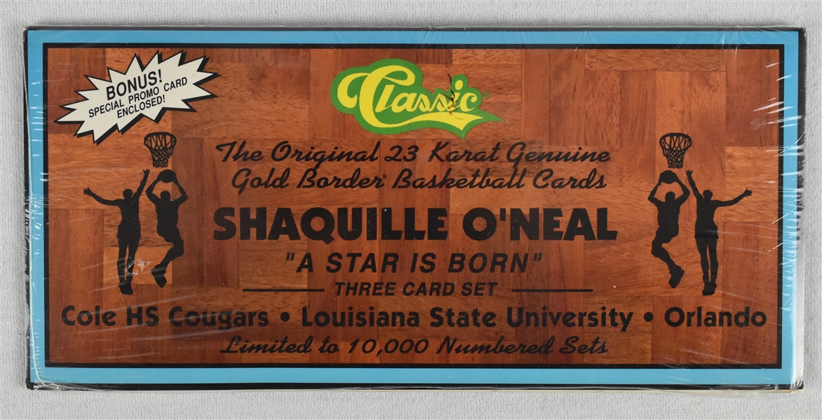 Shaquille ONeal Unopened Limited Edition Classic 3 Card Set
