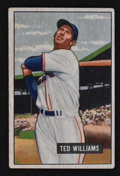 Ted Williams 1951 Bowman Card #165 UER (Wrong Birth Date)