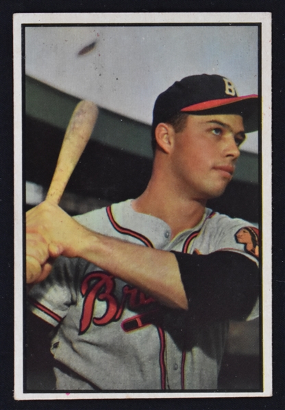 Eddie Mathews 1953 Bowman Color #97 Baseball Card 