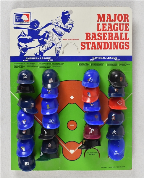 MLB Vintage Set of Mini Helmets w/Display