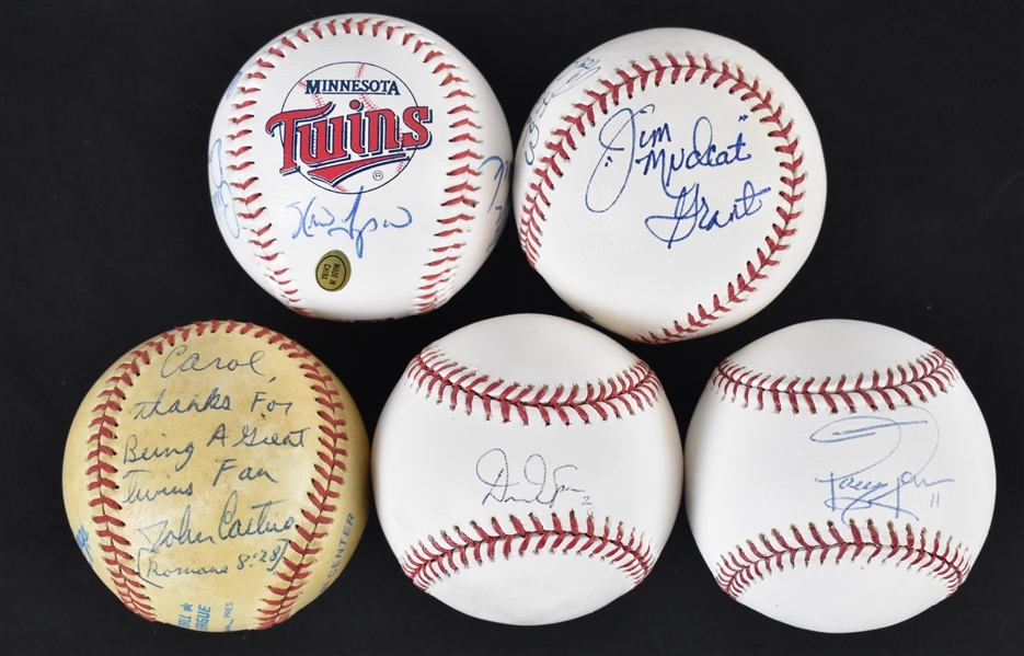 Collection of 5 Autographed Baseballs w/Eddie Murray