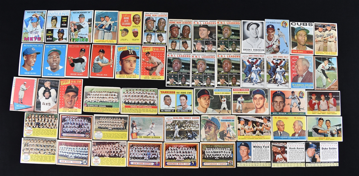Vintage Baseball Card Collection w/Hank Aaron Post Cereal