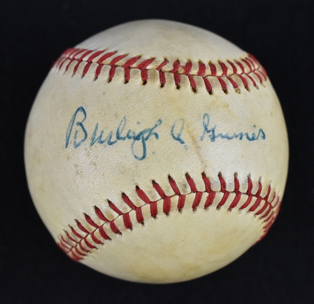 Burleigh Grimes Autographed OAL Lee MacPhail Baseball