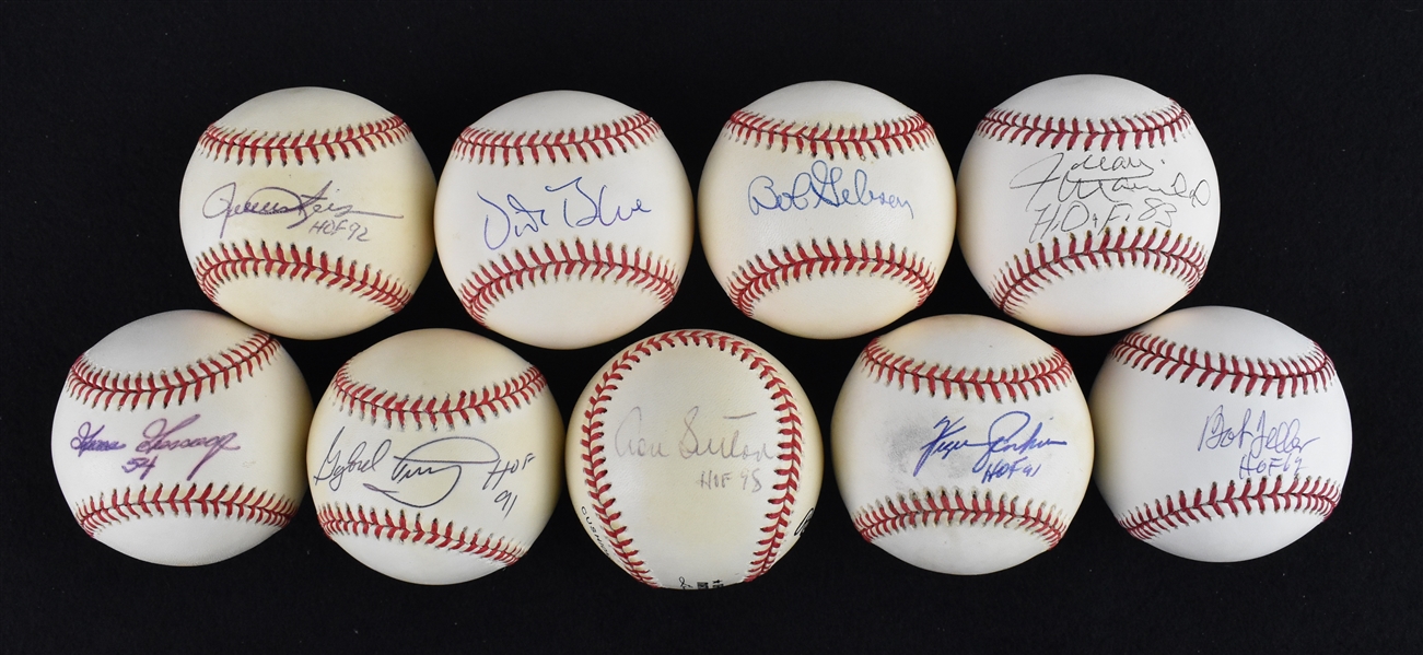 Collection of 9 Autographed Baseballs w/Bob Gibson