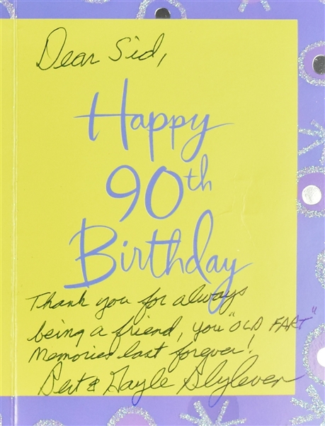 Bert Blyleven Signed 90th Birthday Card to Sid Hartman 