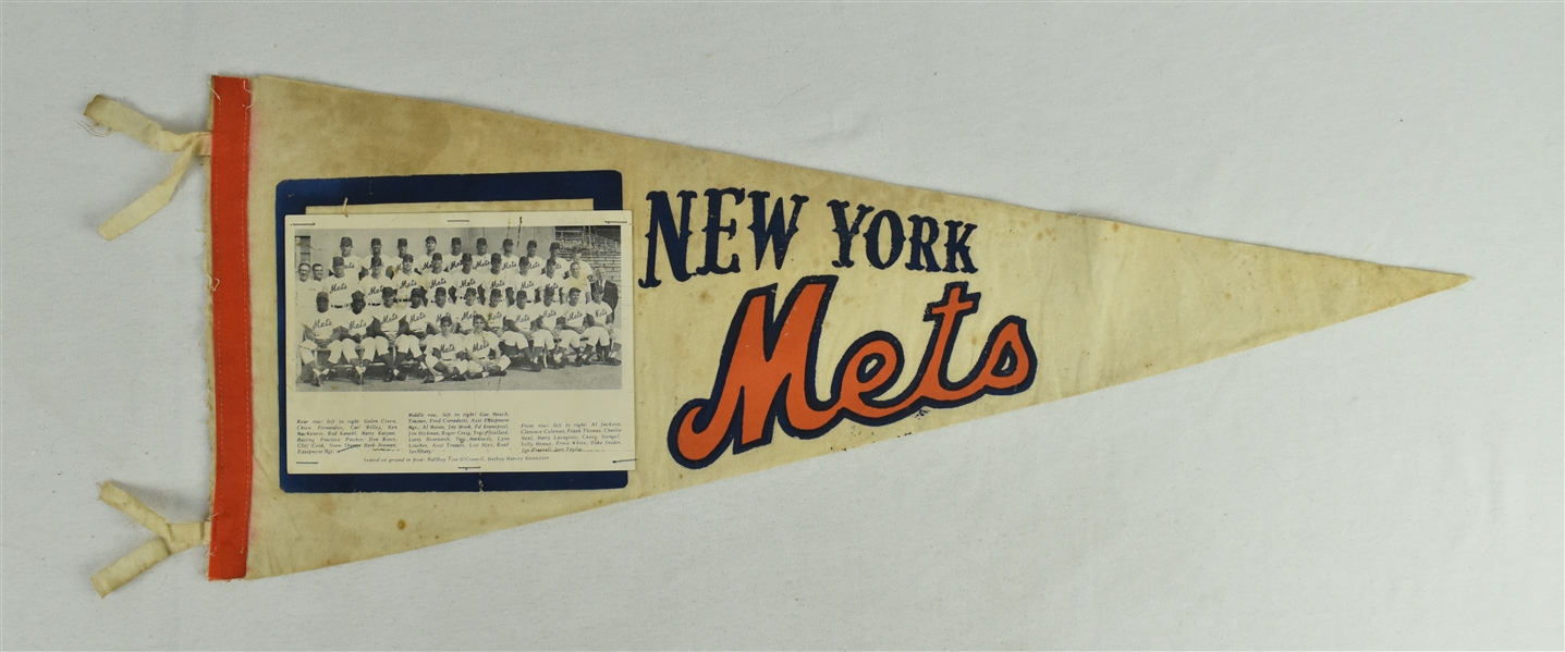 Vintage New York Mets Photo Pennant 