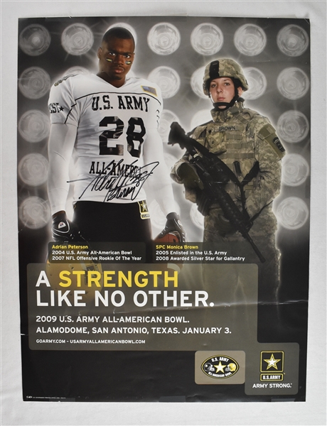 Adrian Peterson Autographed Advertising Poster