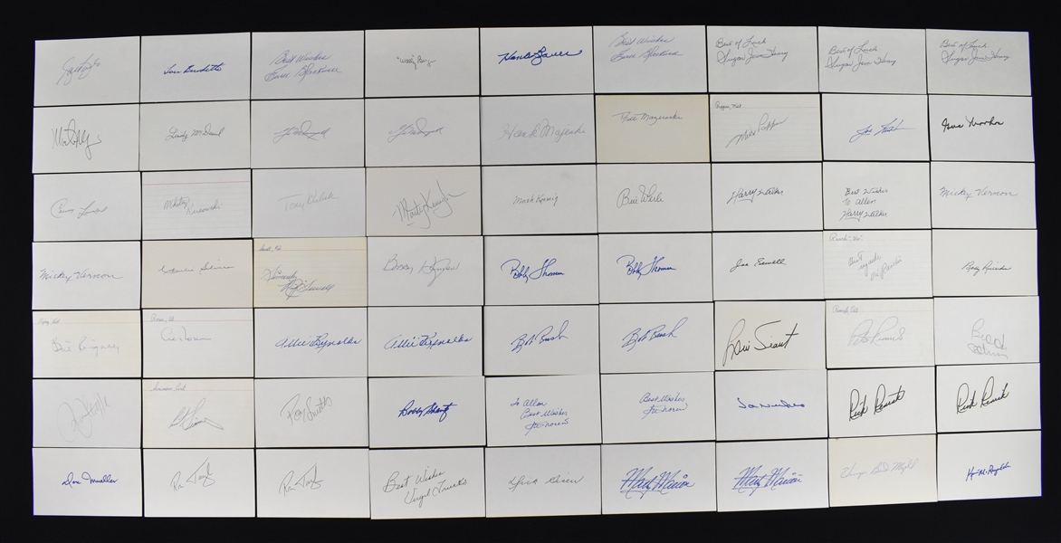 Collection of Non HOF Signed Index Cards