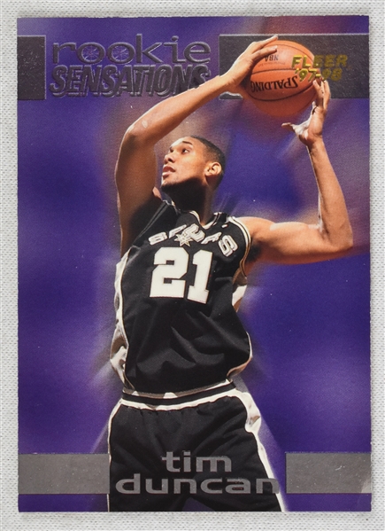 Tim Duncan 1997-98 Fleer Rookie Sensations Rookie Card #6