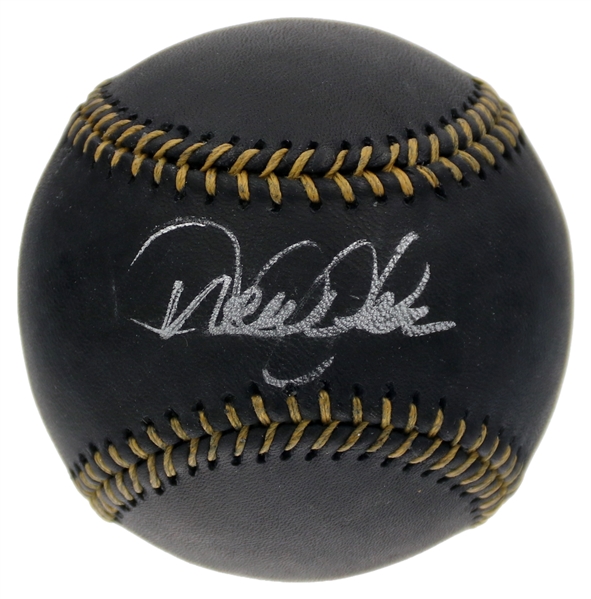 Derek Jeter Autographed OML Black Baseball