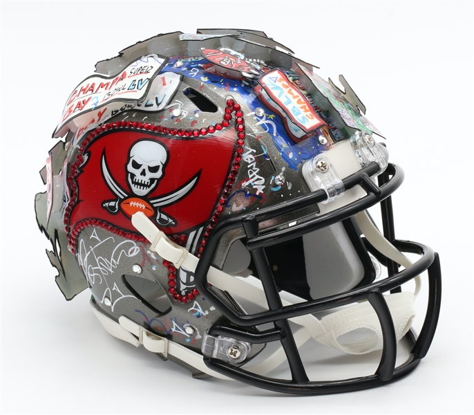 Tom Brady Charles Fazzino One-Of-A-Kind Super Bowl LV 2021 Champions Mini Helmet  