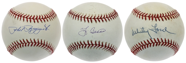 Yogi Berra Whitey Ford & Phil Rizzuto Autographed Baseballs